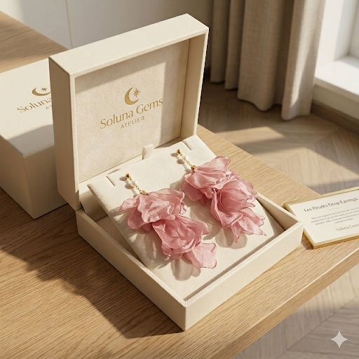 Pink Petal Drop Earrings