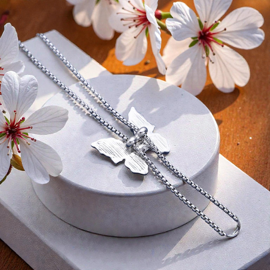 Midnight Butterfly Lariat Necklace