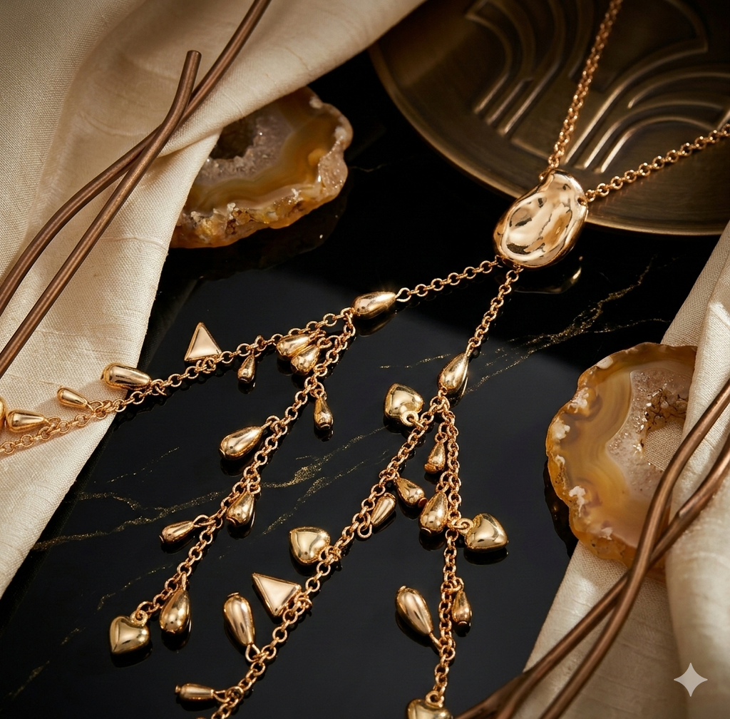 Golden Cascade Tassel Necklace