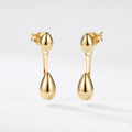 Double Teardrop Drop Earrings – Gold & Silver