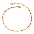 Gold Enamel Bead Chain Bracelet