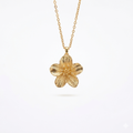 Gold Cherry Blossom Flower Pendant Necklace