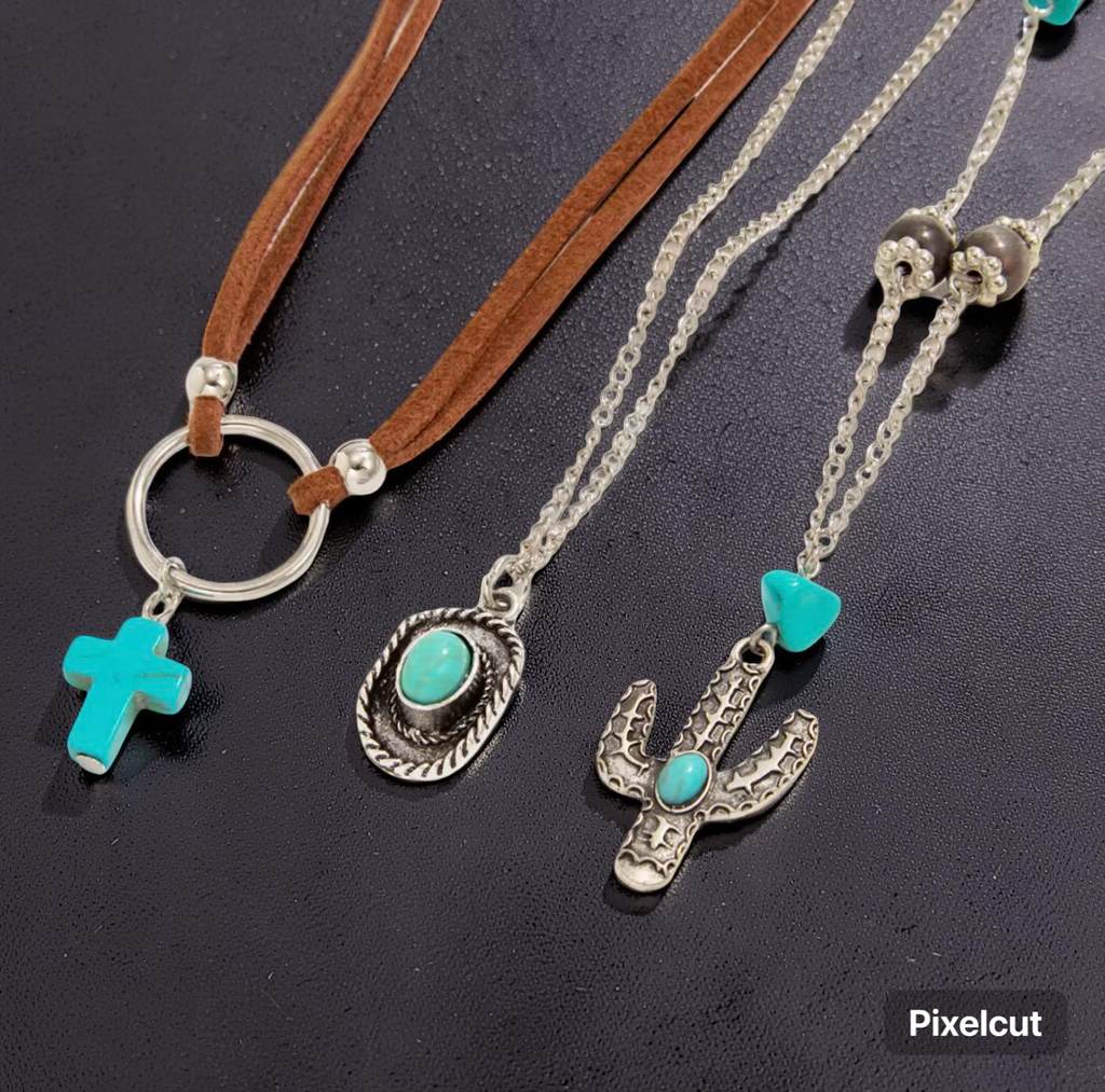 Turquoise Western Layered Necklace Set