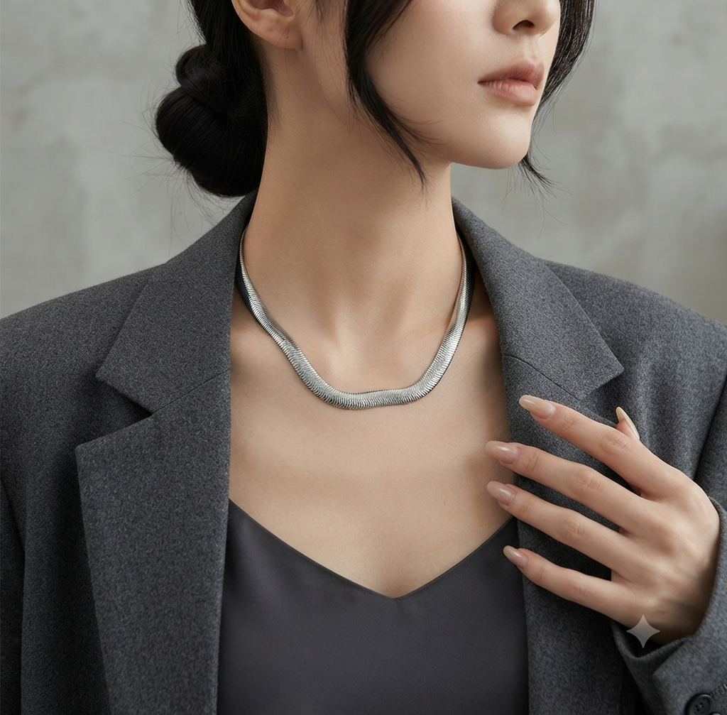 Herringbone Snake Chain Necklace