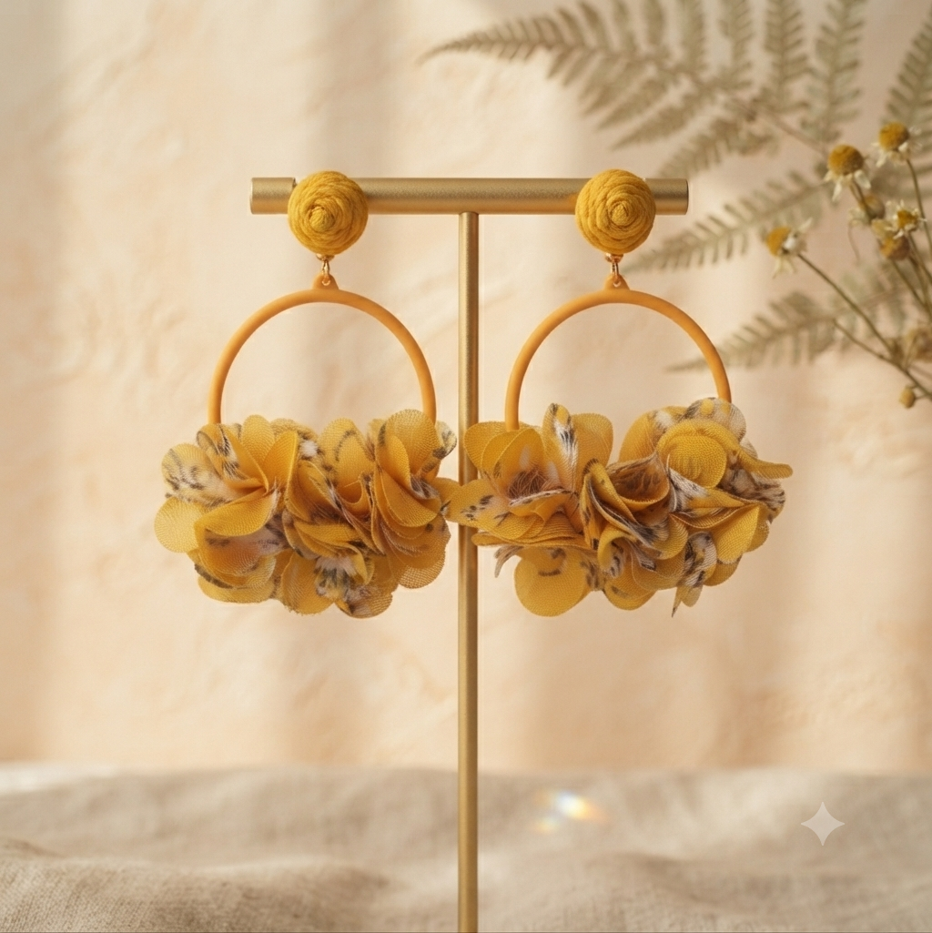Botanica Sol Floral Hoop Earrings