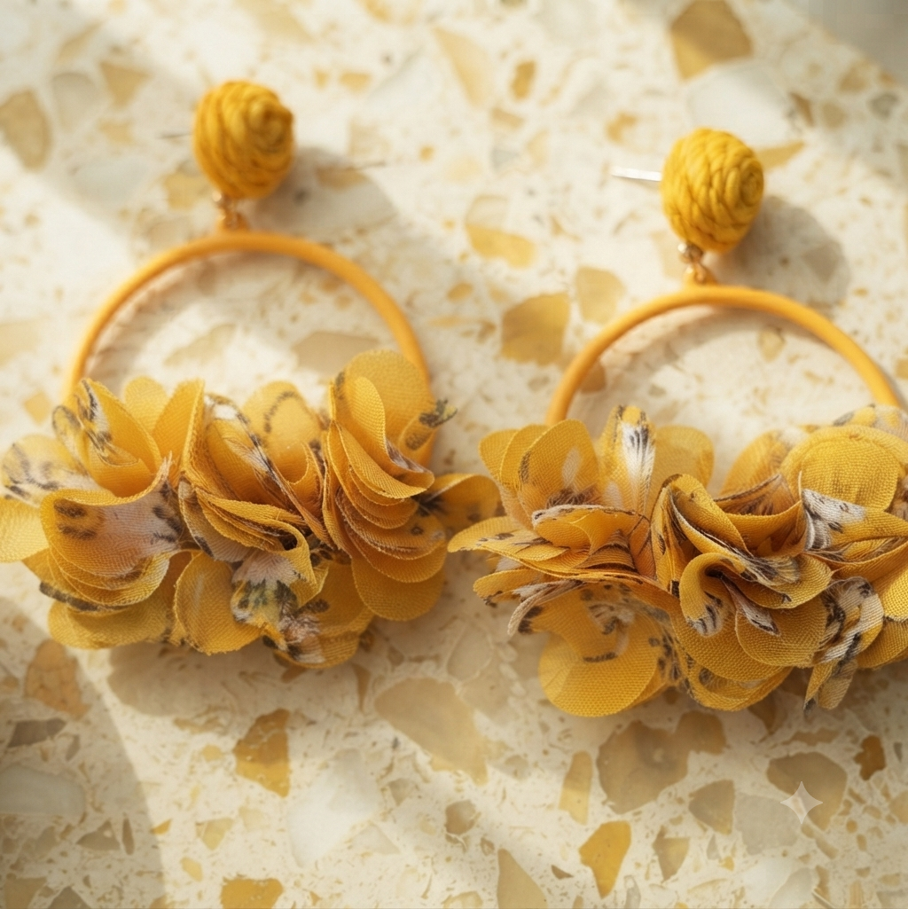 Botanica Sol Floral Hoop Earrings